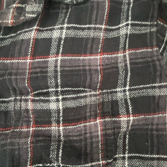 American Eagle Black White Plaid Oversized Button Up Shirt XS - Picture 2 of 12